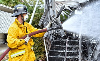 Fire Explorer using hose