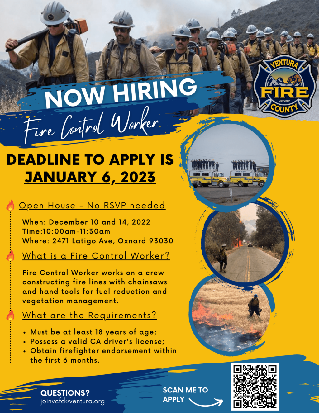 VCFD Fire Control Worker Flyer